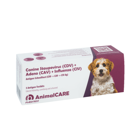 best AnimalCARE Schnelltest 5er Box Canine Staupevirus (CDV), Adeno (CAV) und Influenza (CIV) von vorne