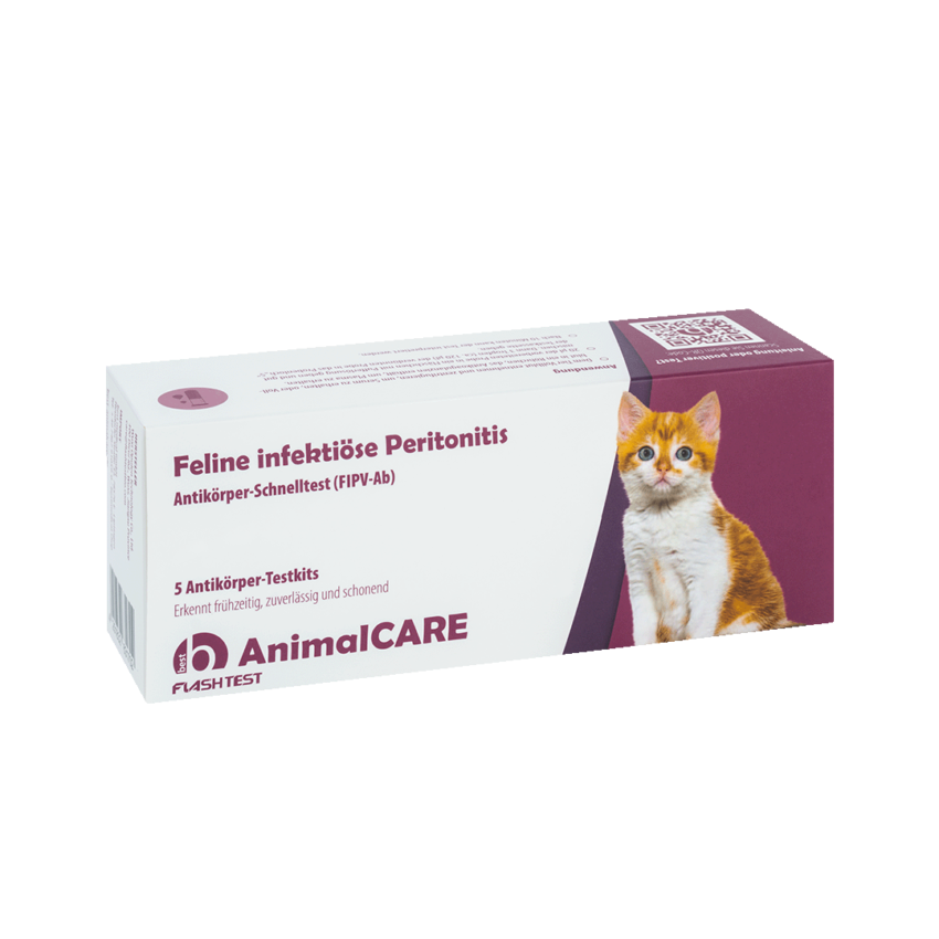 best AnimalCARE Schnelltest 5er Box Feline infektiöse Peritonitis (FIPV) von vorne