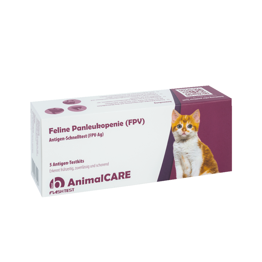 best AnimalCARE Schnelltest 5er Box Feline Panleukopenie (FPV) von vorne