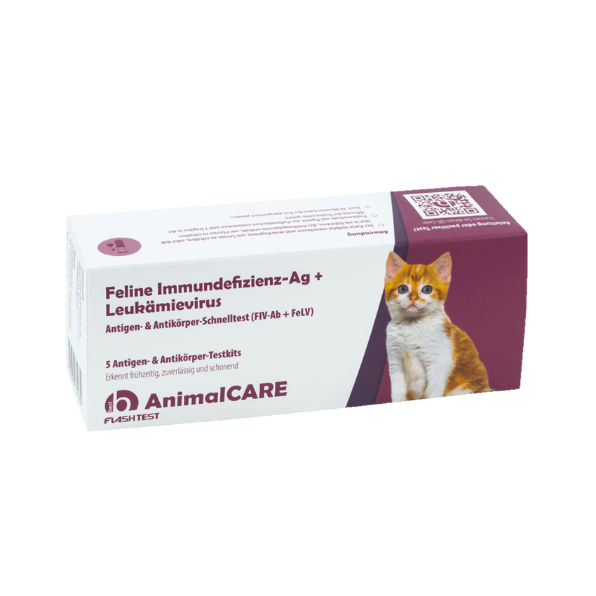 best AnimalCARE Schnelltest 5er Box Feline Immundefizienz (FIV-Ab) und Leukämievirus(FeLV) von vorne