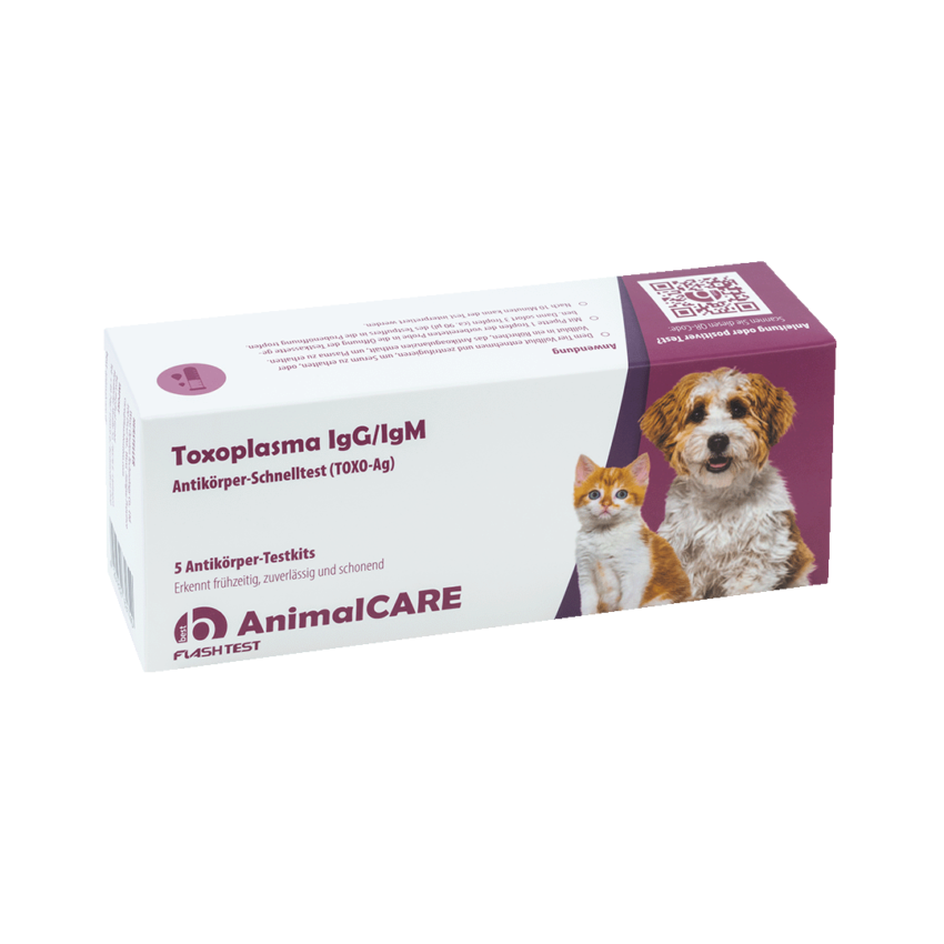 best AnimalCARE Schnelltest 5er Box Toxoplasma (IgG/IgM) von vorne