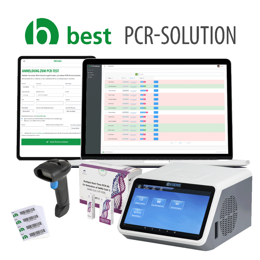 Il software di gestione dei test best PCR-Solution con tutti i componenti
