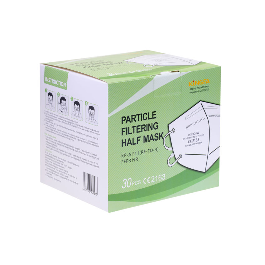 Eine Box der KINGFA FFP3 Atemschutzmaske
